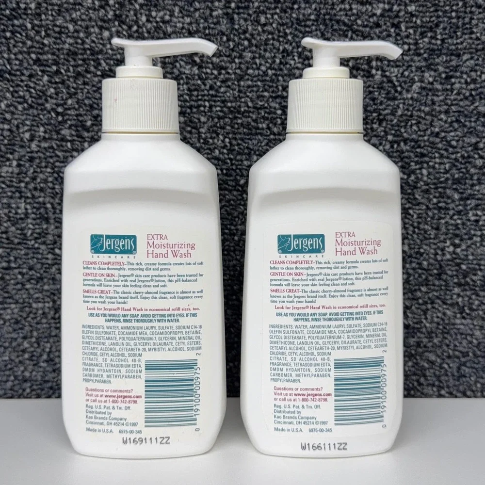 Vtg Jergens Extra Moisturizing Hand Wash Cherry Almond Scent 7.5oz Pump Bottle 2